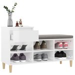 vidaXL Armoire à chaussure Blanc brillant 102x36x60 cm Bois ingénierie