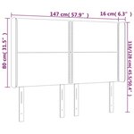 vidaXL Tête de lit à LED Crème 147x16x118/128 cm Tissu