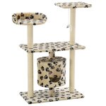vidaXL Arbre à chat avec griffoir en sisal 95 cm Beige Motif de pattes