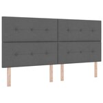 vidaXL Lit à ressorts avec matelas Gris foncé 200 x 200 cm tissu