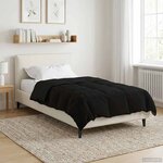 vidaXL Duvet d'hiver Matelassé Noir 135 x 220 cm Microfibre
