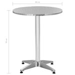 vidaXL Table de jardin Argenté 60x70 cm Aluminium