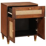 vidaXL Tables de chevet Marron Rotin et bois de mango massif