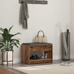 vidaXL Banc d'entrée avec coussin Bois ancien 63 x 38 x 45 cm