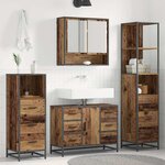 vidaXL Ensemble de mobilier de salle de bain 4 Pièces Bois ancien