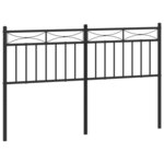 vidaXL Tête de lit métal noir 140 cm