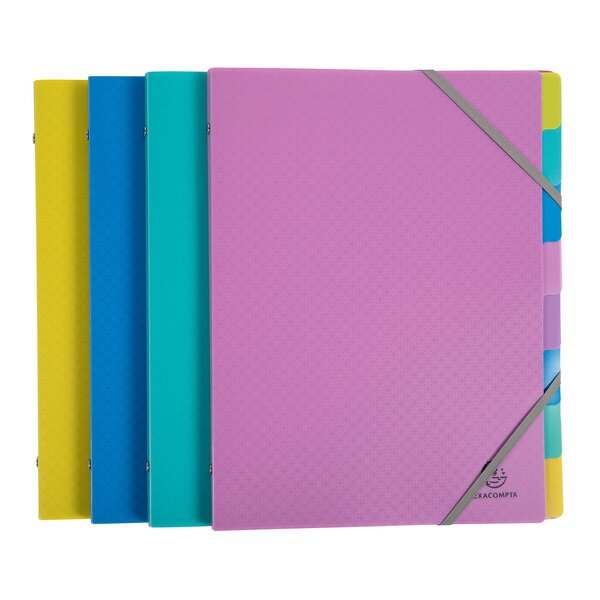 Trieur plastique forever young exacompta 8 divisions couleurs assorties - lot de 4