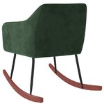 Vidaxl chaise à bascule vert foncé velours
