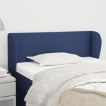 vidaXL Tête de lit avec oreilles Bleu 103x23x78/88 cm Tissu
