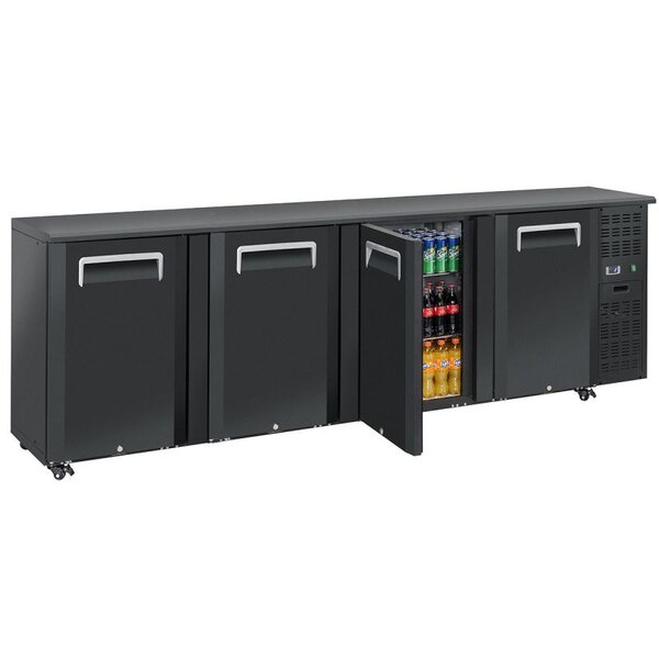 Arrière bar réfrigéré portes pleines en skinplate anthracite - qb - r290 - 2pleine/battante