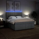vidaXL Sommier à lattes de lit avec matelas Gris clair 180x200cm Tissu