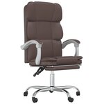 vidaXL Fauteuil inclinable de bureau Marron Similicuir