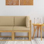 vidaXL Canapé d'angle extérieur Bois d'Acacia Massif Blanc
