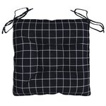 vidaXL Coussins de chaise lot de 2 carreaux noir 40x40x7 cm tissu