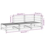 vidaXL Canapé de jardin repose-pieds 2 places bois massif de pin