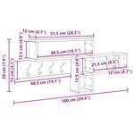 vidaXL Porte-manteau mural avec étagère Sonoma gris 100 x 12 x 43 5 cm