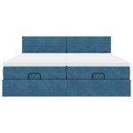 VidaXL Cadre de lit ottoman avec matelas bleu foncé 160x200 cm velours