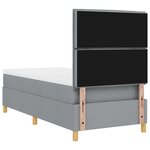 vidaXL Lit à ressorts avec matelas Gris clair 90x200 cm Tissu