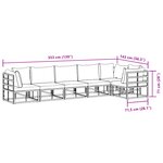 vidaXL Ensemble de canapé de jardin 6 Pièces Noir 70 x 70 x 32 cm