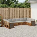 vidaXL Ensemble de canapé d'angle 7 Pièces Naturel et gris clair