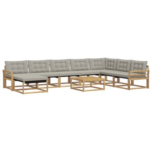 vidaXL Ensemble de canapés d'extérieur 9 pc Blanc et gris clair