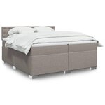vidaXL Sommier à lattes de lit avec matelas Taupe 200x200 cm Tissu