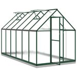 vidaXL Serre avec cadre de base vert 334x169x202 cm aluminium