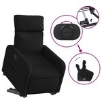 vidaXL Fauteuil inclinable noir tissu