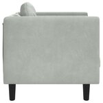 vidaXL Fauteuil avec coussin gris clair Velours