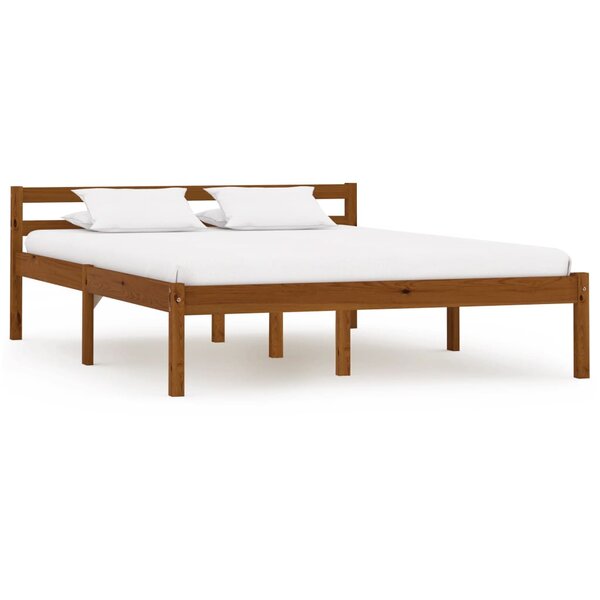 vidaXL Cadre de lit sans matelas marron miel pin massif 120x200 cm