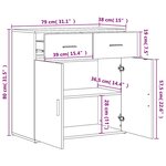 vidaXL Buffets 2 Pièces chêne fumé 79x38x80 cm bois d'ingénierie