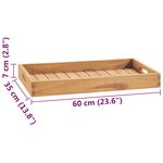 vidaXL Plateau de service 60x35 cm Bois de teck massif