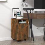 vidaXL Armoire appoint à roues Chêne fumé 33x38x60cm Bois d'ingénierie