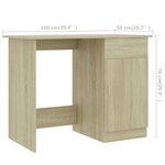vidaXL Bureau Chêne sonoma 100x50x76 cm Bois d’ingénierie