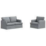 vidaXL Ensemble de Canapés 2 pc Gris clair tissu