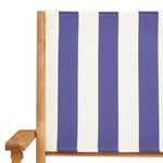 vidaXL Ensemble de bistro 3 Pièces bleu et blanc tissu et bois massif