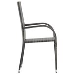 vidaXL Chaises empilables d'extérieur lot de 2 Gris Résine tressée