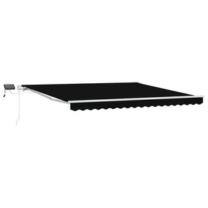 vidaXL Auvent Rétractable Noir 400 × 300 cm Tissu et acier