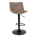 Chaise de bar en microfibre marron clair avec pieds noirs