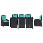 vidaXL Set de Jardin de 9 Pièces en Rattan Poly Noir