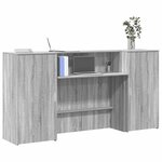 vidaXL Bureau de réception sonoma gris 200x50x103 5 cm bois ingénierie