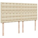 vidaXL Sommier à lattes de lit avec matelas Crème 180x200 cm Tissu