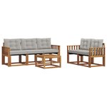 vidaXL Ensemble de canapés d'extérieur 6 pc Gris Naturel et Clair