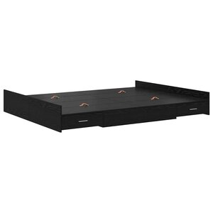 vidaXL Cadre de lit avec rangement avec tiroir Chêne noir 140 x 190 cm