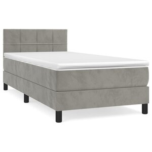 vidaXL Sommier à lattes de lit et matelas Gris clair 80x200 cm Velours