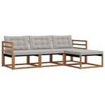 vidaXL Ensemble de canapés d'extérieur 4 pc Naturel et gris clair