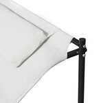 Bain de soleil transat à bascule 2 places design contemporain assise dossier ergonomiques oreiller fourni textilène métal noir et crème 200L x 140l x 85H cm