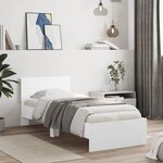 vidaXL Cadre de lit sans matelas avec tête de lit blanc 75x190 cm