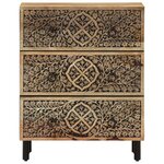 vidaXL Armoires latérales 3 Pièces 60x33x75 cm bois massif de manguier