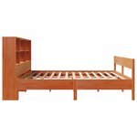 vidaXL Lit bibliothèque sans matelas cire marron 160x200 cm pin massif